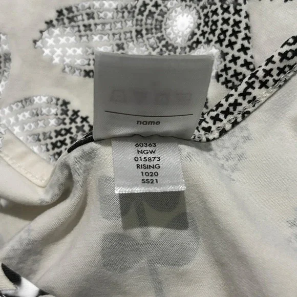 Hanna Andersson Dress 5 Skater White Black Floral Dress Pockets Short Sleeve - Picture 6 of 7